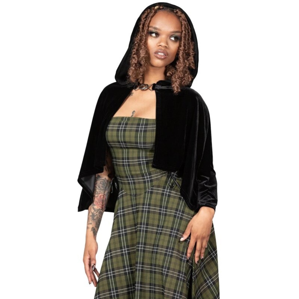 Killstar Caylley Black Velvet Cloak